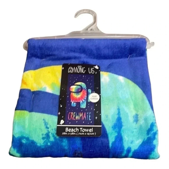 Among Us Online Game Crewmate Beach Swimming Pool Bath Towel 100% Cotton New - Picture 1 of 4